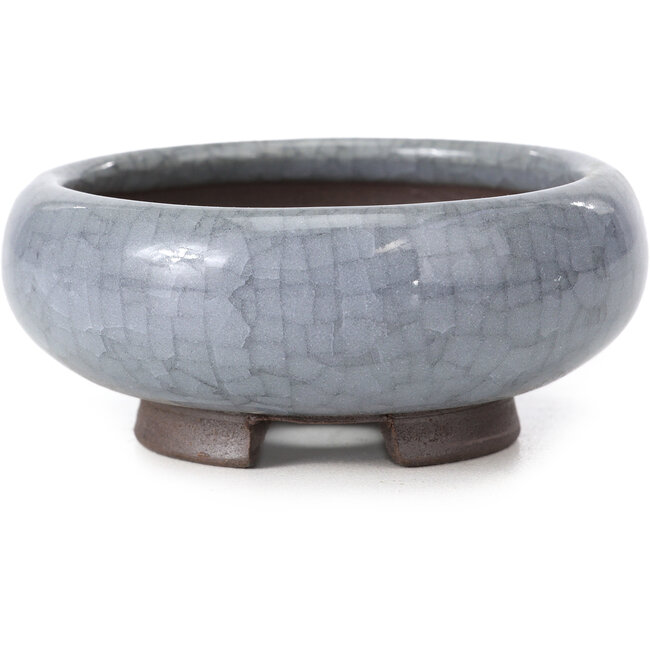 Pot à bonsaï rond bleu par Bigei - 79 x 79 x 33 mm