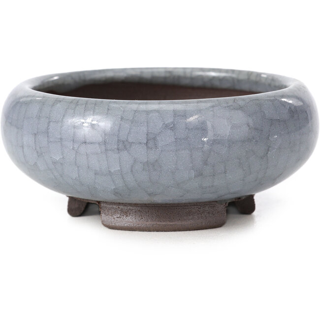 Vaso per bonsai rotondo blu di Bigei - 79 x 79 x 33 mm