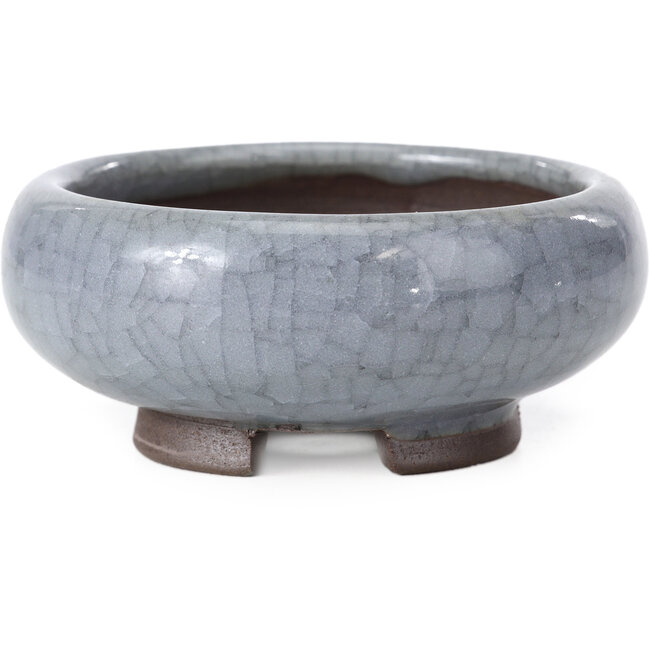 Ronde blauwe bonsaipot van Bigei - 79 x 79 x 33 mm