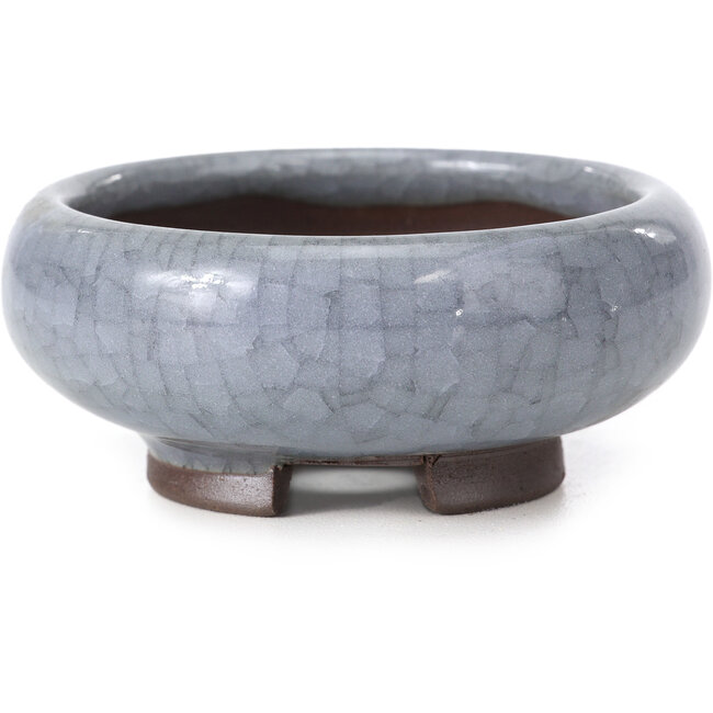 Runde blaue Bonsaischale von Bigei - 79 x 79 x 33 mm