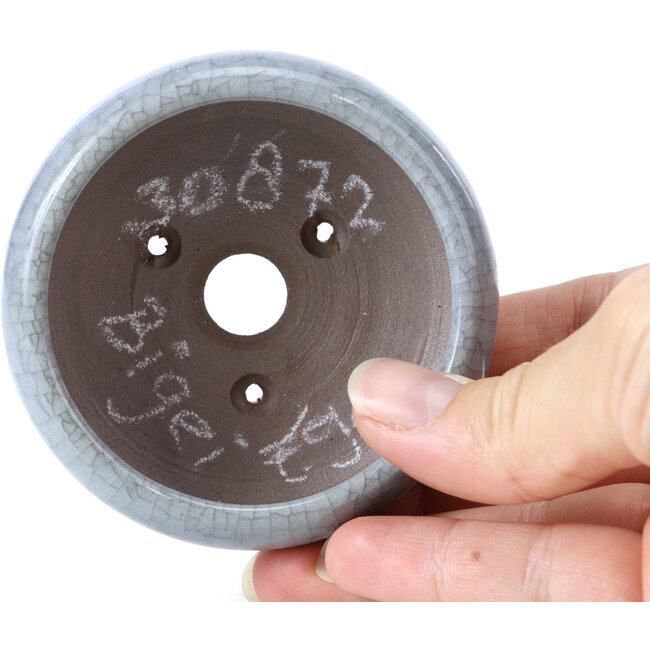 Pot à bonsaï rond bleu par Bigei - 79 x 79 x 33 mm