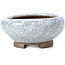 Ronde witte craquelé bonsai pot van Bigei - 90 x 90 x 40 mm