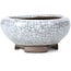 Round white craquelé bonsai pot by Bigei - 90 x 90 x 40 mm