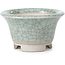 Runde blaue Craquelé-Bonsaischale von Bigei - 73 x 73 x 45 mm