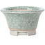 Pot à bonsaï rond bleu craquelé par Bigei - 73 x 73 x 45 mm