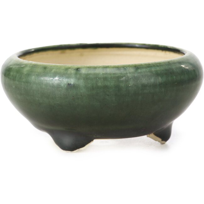 Maceta de bonsái redonda verde de Bigei - 85 x 85 x 38 mm