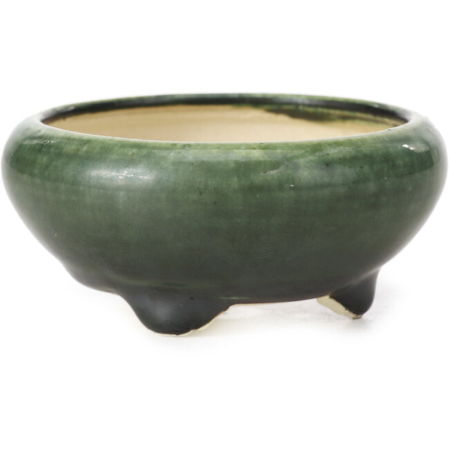 Pot à bonsaï rond vert par Bigei - 85 x 85 x 38 mm