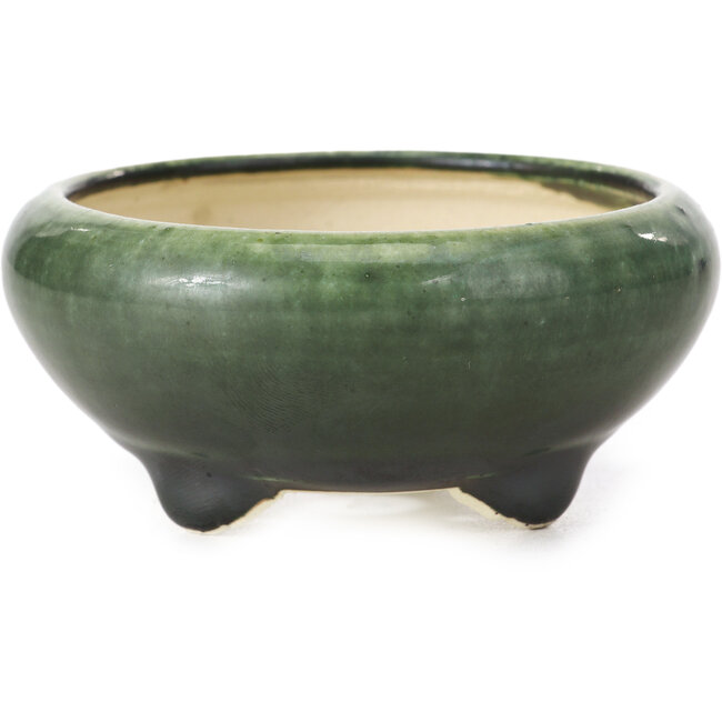 Vaso per bonsai rotondo verde di Bigei - 85 x 85 x 38 mm