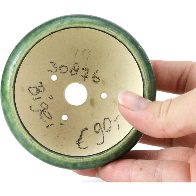 Maceta de bonsái redonda verde de Bigei - 85 x 85 x 38 mm