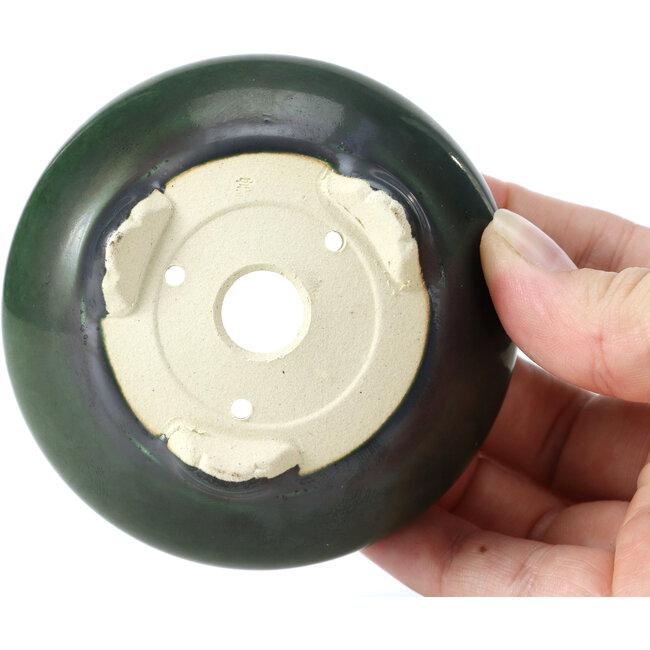 Pot à bonsaï rond vert par Bigei - 85 x 85 x 38 mm