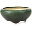 Round green bonsai pot by Bigei - 85 x 85 x 38 mm