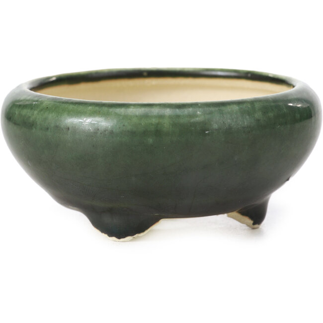 Vaso per bonsai rotondo verde di Bigei - 85 x 85 x 38 mm