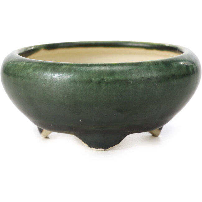 Maceta de bonsái redonda verde de Bigei - 85 x 85 x 38 mm