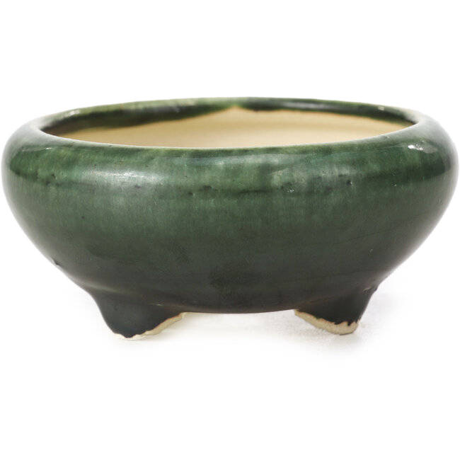 Vaso per bonsai rotondo verde di Bigei - 85 x 85 x 38 mm