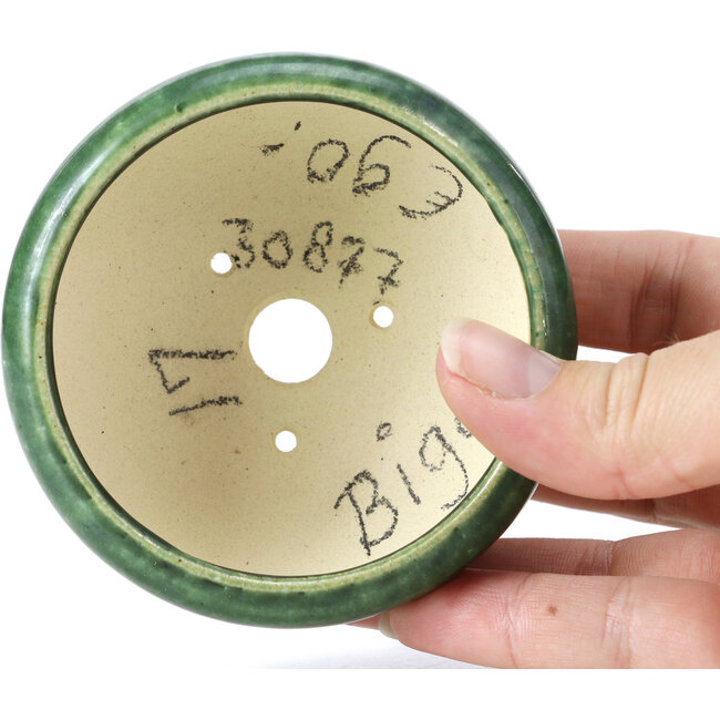 Maceta de bonsái redonda verde de Bigei - 85 x 85 x 38 mm