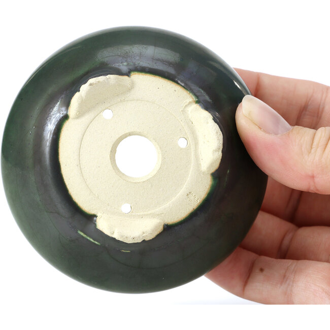 Maceta de bonsái redonda verde de Bigei - 85 x 85 x 38 mm
