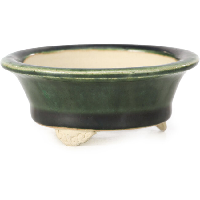 Round green bonsai pot by Bigei - 87 x 87 x 35 mm