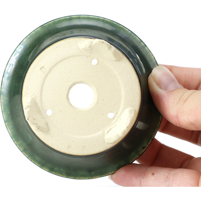 Round green bonsai pot by Bigei - 87 x 87 x 35 mm