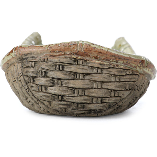 Basket shape multicolor bonsai pot by Bigei - 100 x 95 x 47 mm