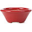 Maceta de bonsái roja redonda de Shozan - 115 x 115 x 50 mm