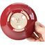 Maceta de bonsái roja redonda de Shozan - 115 x 115 x 50 mm