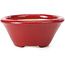 Vaso per bonsai rosso rotondo di Shozan - 122 x 122 x 53 mm