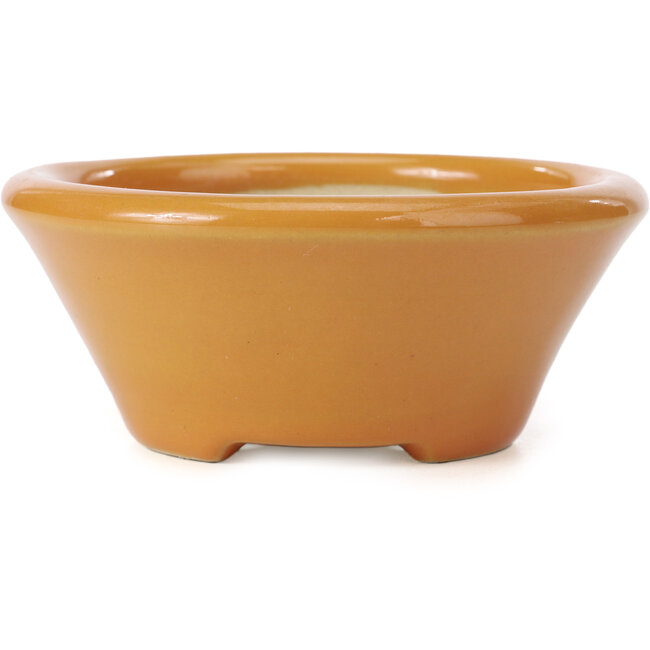 Ronde oranje bonsaipot van Shozan - 141 x 141 x 60 mm