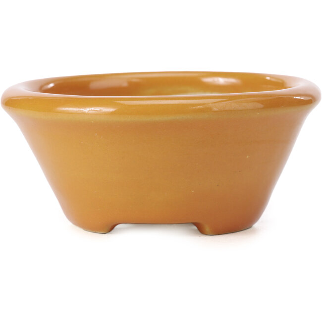 Pot à bonsaï rond orange par Shozan - 121 x 121 x 55 mm