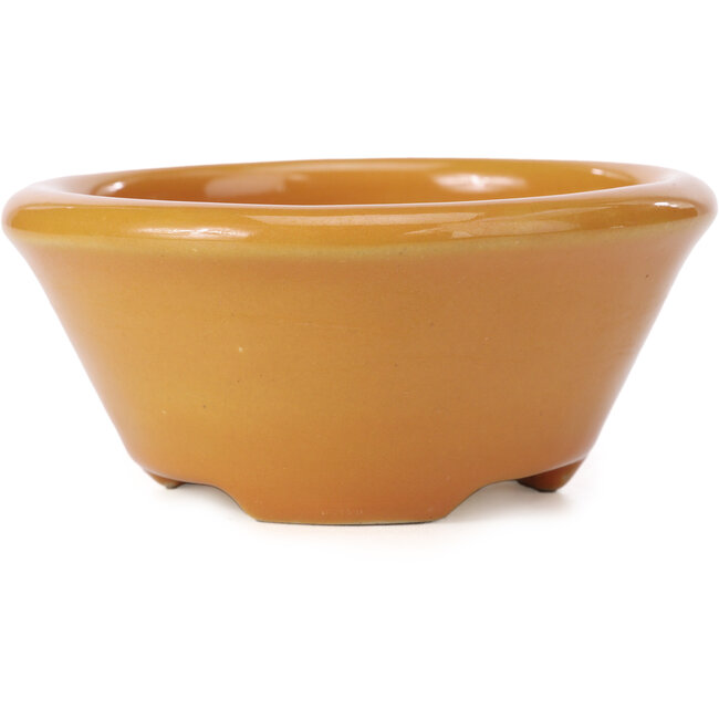 Vaso per bonsai rotondo arancione di Shozan - 121 x 121 x 55 mm