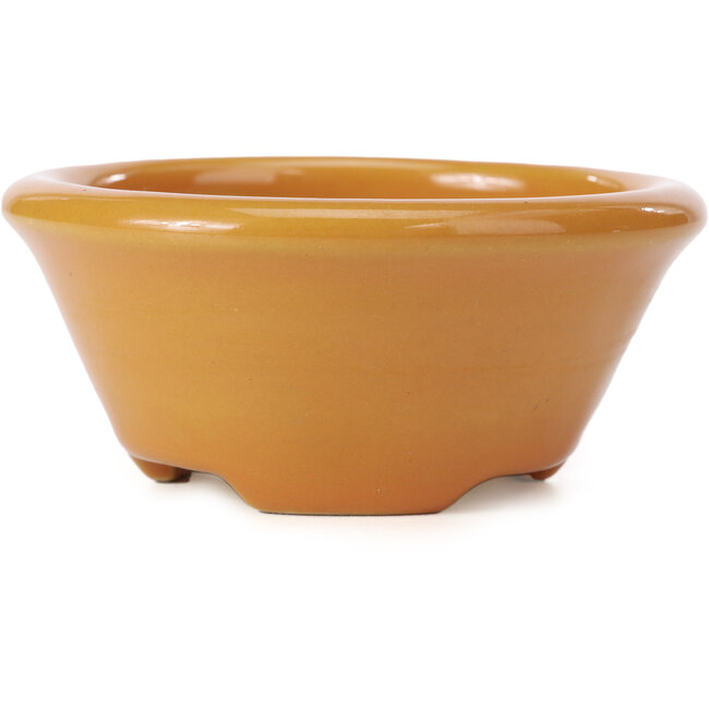 Maceta de bonsái naranja redonda de Shozan - 121 x 121 x 55 mm