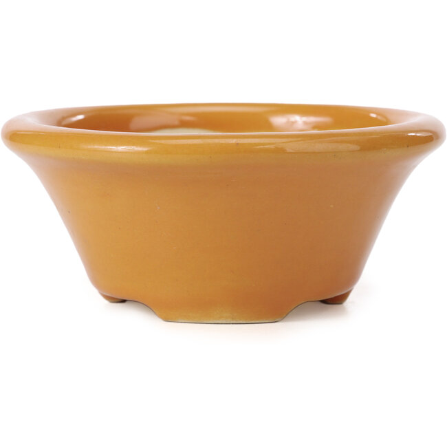 Vaso per bonsai rotondo arancione di Shozan - 121 x 121 x 55 mm