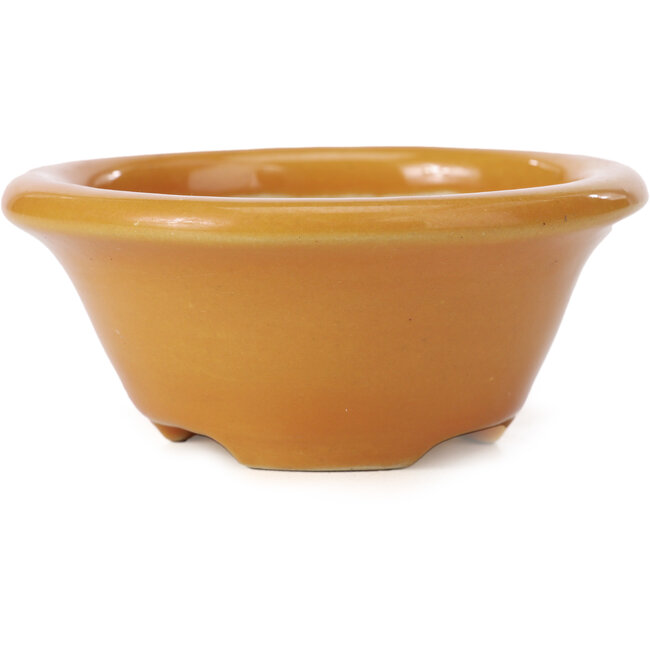 Pot à bonsaï rond orange par Shozan - 102 x 102 x 47 mm