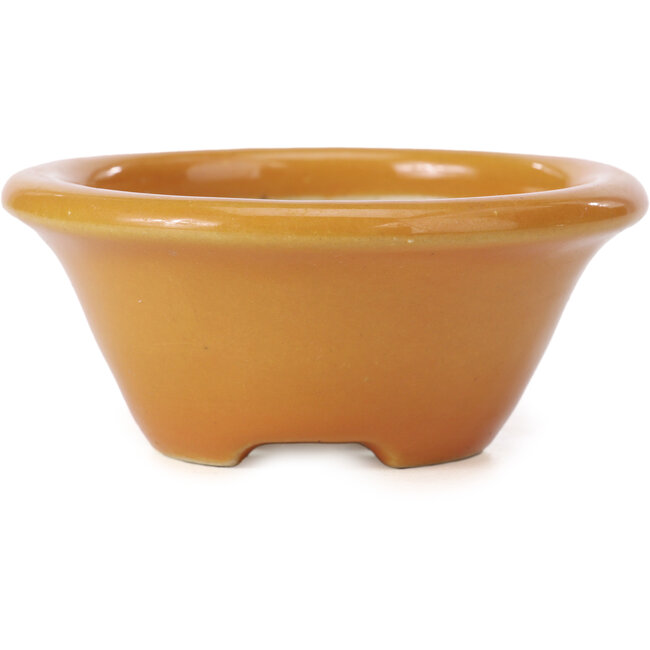 Vaso per bonsai rotondo arancione di Shozan - 102 x 102 x 47 mm