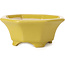 Vaso per bonsai giallo ottagonale di Shozan - 135 x 126 x 54 mm