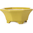 Octagonal yellow bonsai pot by Shozan - 135 x 126 x 54 mm