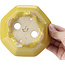 Maceta de bonsái amarilla octogonal de Shozan - 135 x 126 x 54 mm