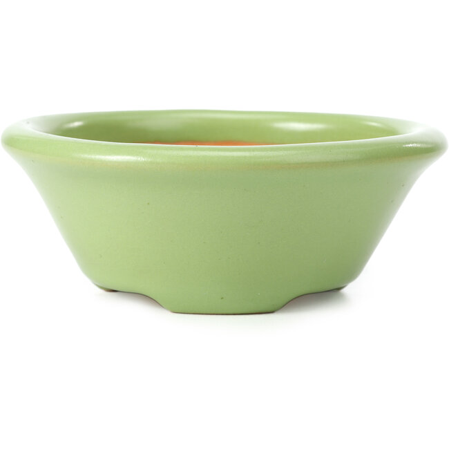 Pot à bonsaï rond vert par Shozan - 142 x 142 x 55 mm