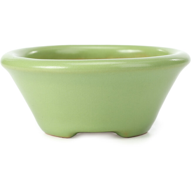 Ronde groene bonsaipot van Shozan - 121 x 121 x 55 mm