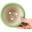 Pot à bonsaï rond vert par Shozan - 121 x 121 x 55 mm