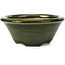 Round green bonsai pot by Shozan - 121 x 121 x 55 mm