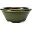 Round green bonsai pot by Shozan - 121 x 121 x 55 mm