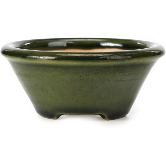 Vaso per bonsai verde rotondo di Shozan - 121 x 121 x 55 mm