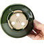 Runde grüne Bonsaischale von Shozan - 121 x 121 x 55 mm