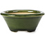 Round green bonsai pot by Shozan - 121 x 121 x 55 mm