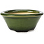 Round green bonsai pot by Shozan - 121 x 121 x 55 mm