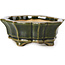 Mokko green bonsai pot by Shozan - 107 x 90 x 39 mm