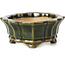 Mokko green bonsai pot by Shozan - 107 x 90 x 39 mm