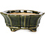 Mokko green bonsai pot by Shozan - 107 x 90 x 39 mm