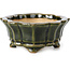 Mokko green bonsai pot by Shozan - 107 x 90 x 39 mm