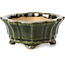 Mokko green bonsai pot by Shozan - 107 x 90 x 39 mm